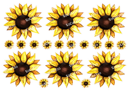 Calcomanías FS de girasoles de 3,5 y 2 pulgadas 