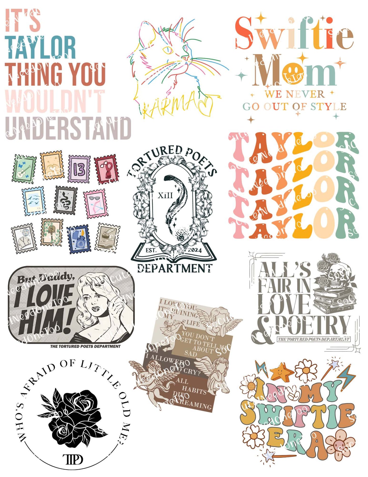 Calcomanías de agua de Taylor Swift
