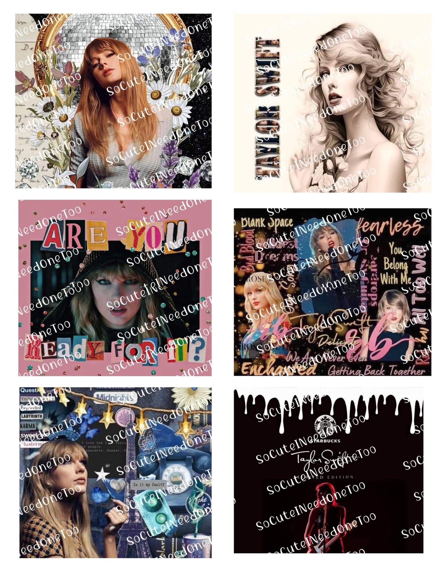Calcomanías de agua de Taylor Swift