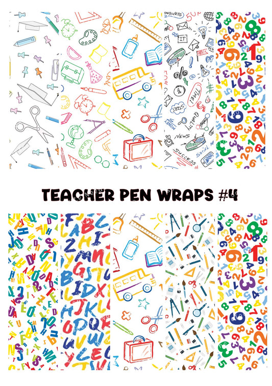Teacher Pen Wraps #1 Waterslide Decals – Classroom Designs for Bic Pens
