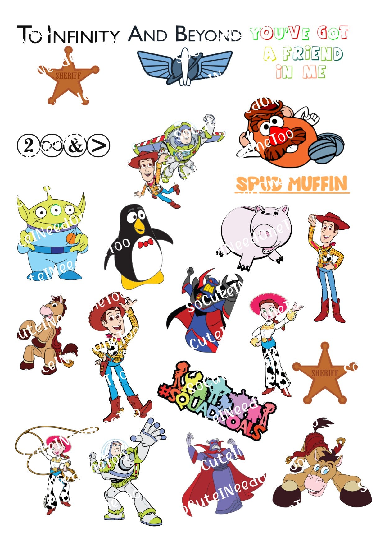 Toy Story - Stud Muffin  Waterslide Decals