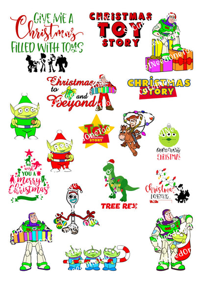 Toy Story Christmas Waterslide Decals - SoCuteINeedOneToo