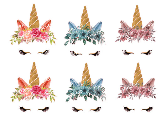 Unicorn Headbands Waterslide Decals – Cute Magical Unicorn Designs for Tumblers