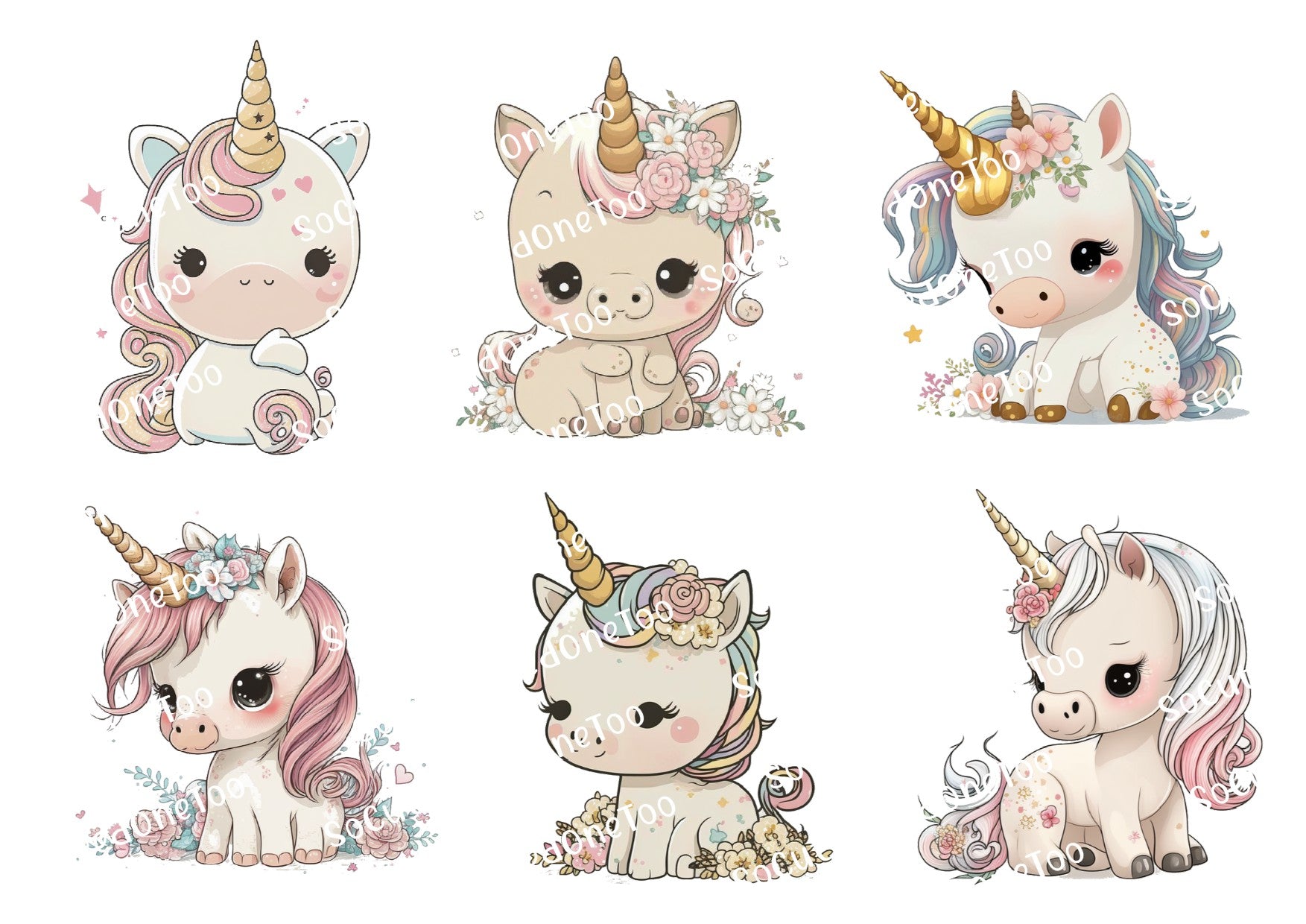 Baby unicorn cute kids cup waterslide decals for tumblers
