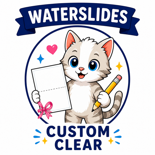 Custom Waterslide Decals | Clear & White | Laser Printed on A4