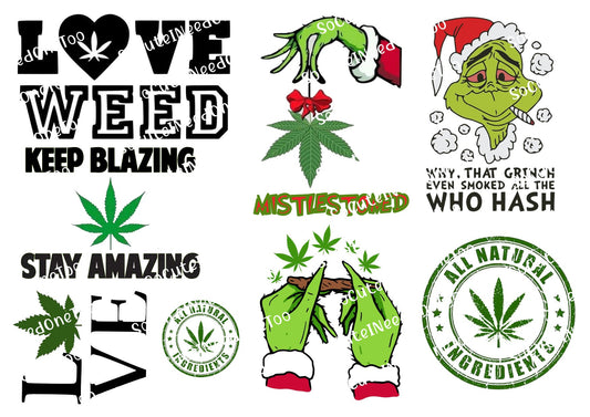 Calcomanías para toboganes acuáticos de Weed - Grinch