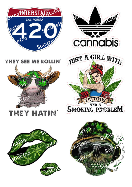 Calcomanías para paquetes de marihuana 