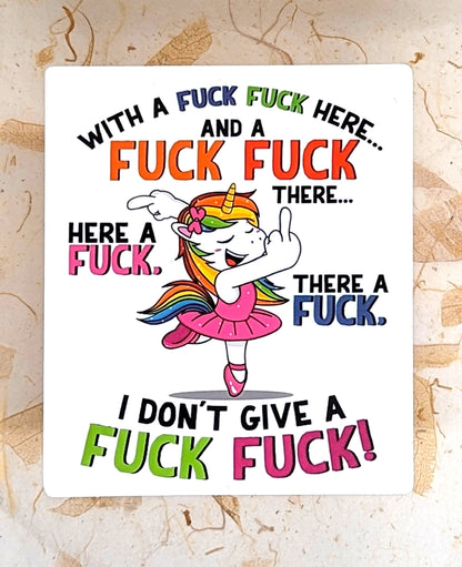 "I Don't Give A Fuck Fuck" Vinyl Sticker | Adult Humor Sticker