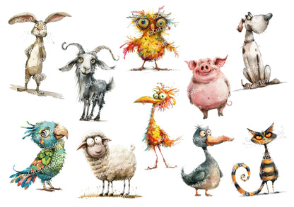 Animals Variety digital decal sheet - watermarked preview