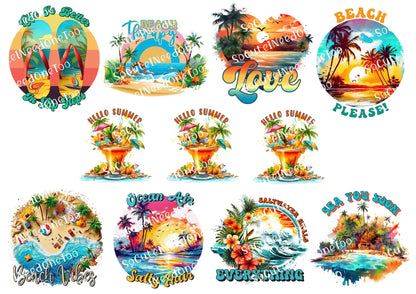 Beach Please digital decal sheet - watermarked preview