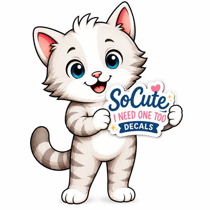 Bobcat holding a custom logo sticker