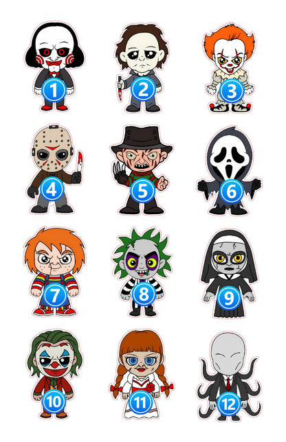 Chibi Halloween Stickers - set of 12 designs