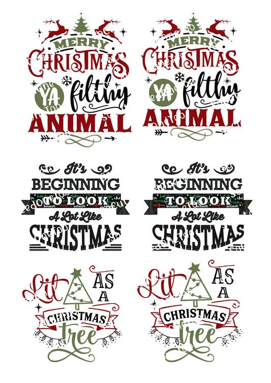 Christmas - Filthy Animal Waterslide Decals - SoCuteINeedOneToo