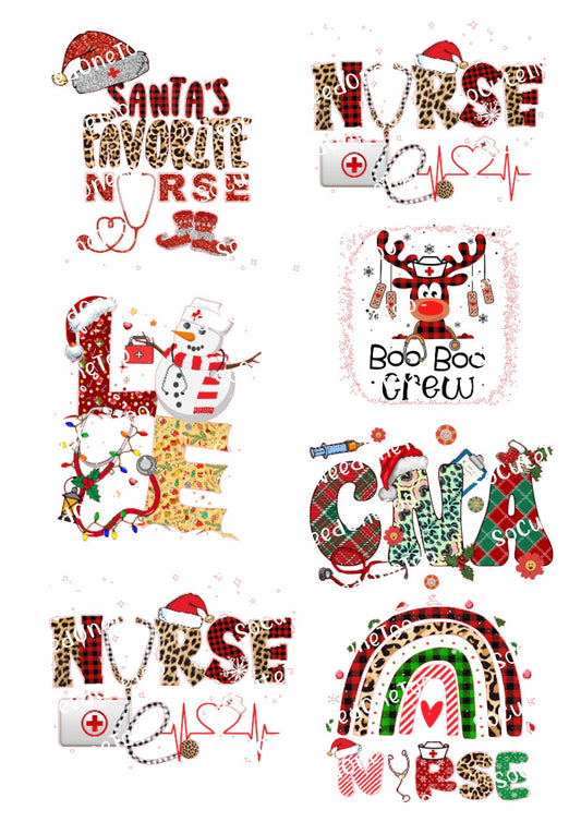 Christmas - Nurse #1 & #2 Waterslide Decals - SoCuteINeedOneToo