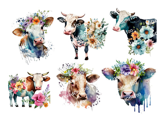 Cows & Flowers Waterslide Decals - SoCuteINeedOneToo