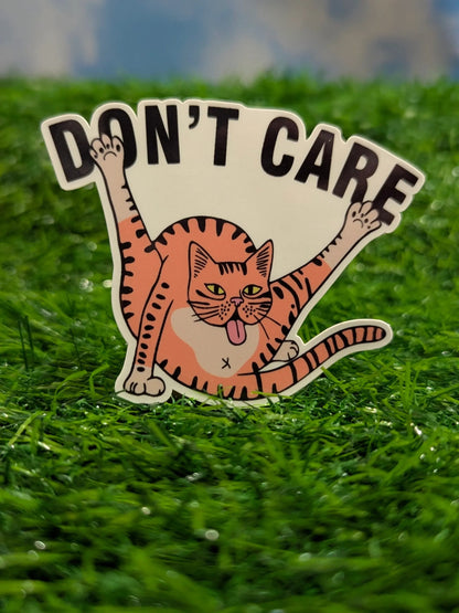 Don't Care sarcastic cat vinyl sticker - SoCuteINeedOneToo
