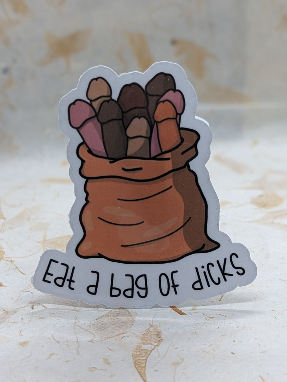 Eat A Bag Of Dicks adult humor vinyl sticker - SoCuteINeedOneToo