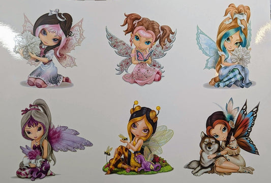 Fairies #2 printed waterslide decal sheet
