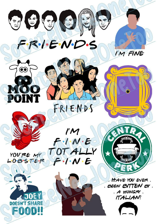 Friends #6 on Clear/White Waterslide Paper - SoCuteINeedOneToo