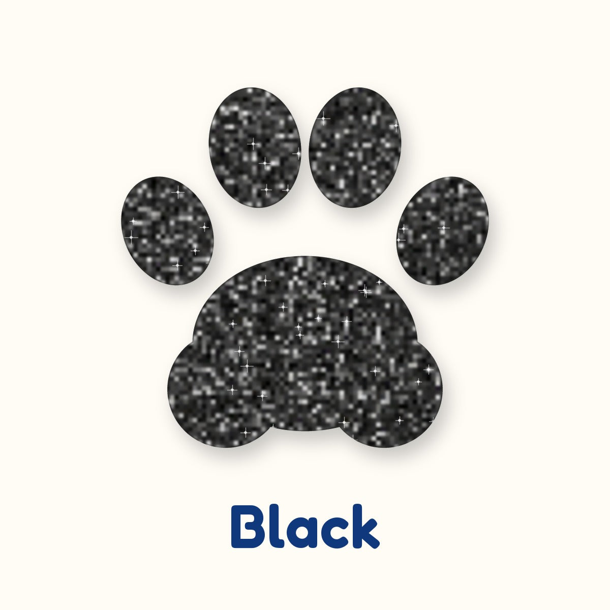 Black glitter heat transfer vinyl color swatch