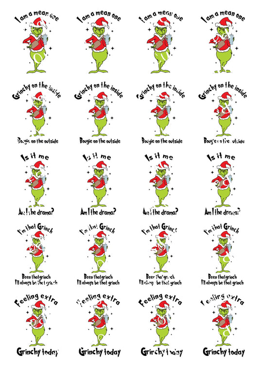Grinch 2 in Standing Waterslide Decals - SoCuteINeedOneToo