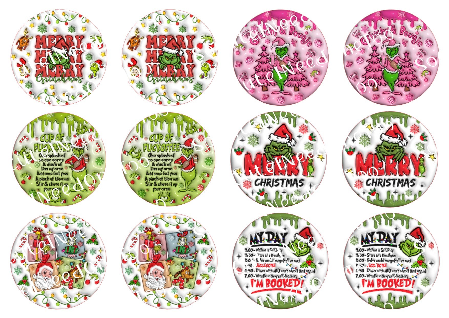 Grinch BB and CC Waterslide Decals - SoCuteINeedOneToo