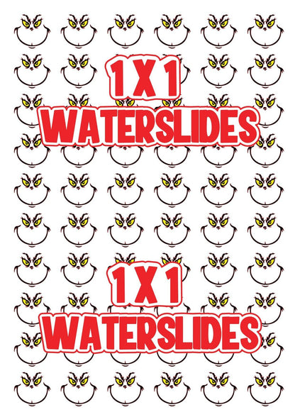 Grinch Face Waterslide Decals Available in 3 Sizes - SoCuteINeedOneToo