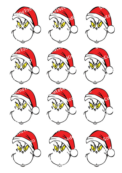 Grinch Face Waterslide Decals Available in 3 Sizes - SoCuteINeedOneToo