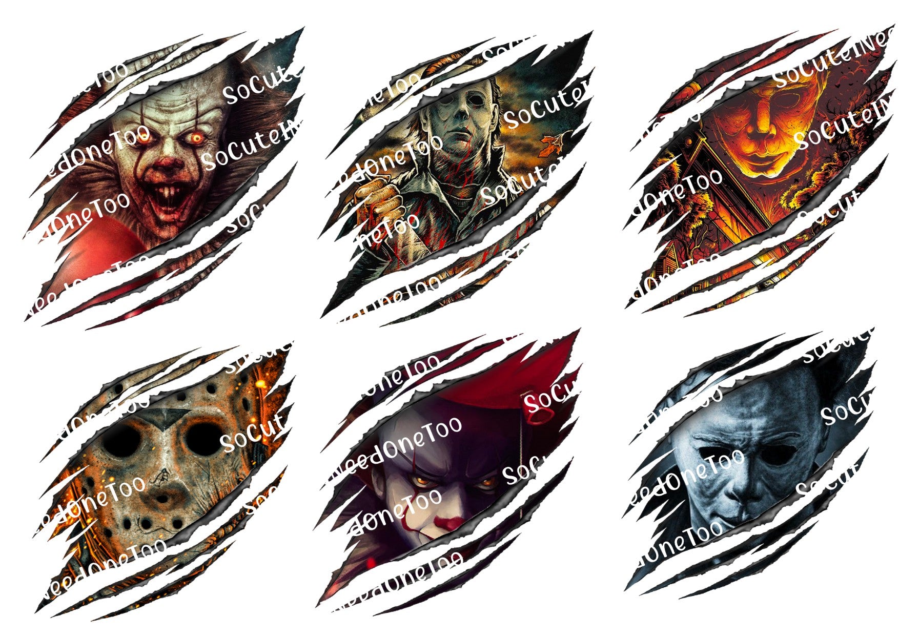 Halloween Killers #5 Waterslide Decals - SoCuteINeedOneToo