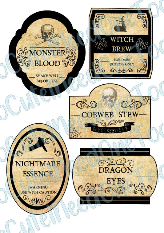 Halloween Potions #4 Waterslide Decals - SoCuteINeedOneToo