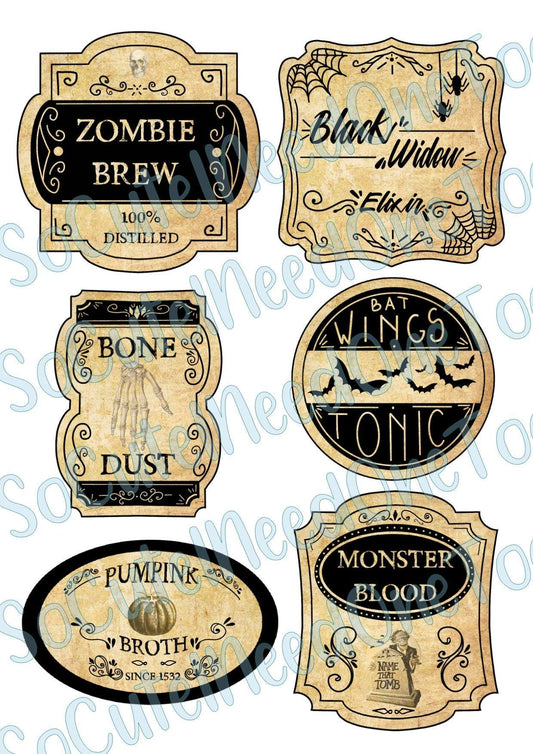 Halloween Potions Labels #3 Waterslide - SoCuteINeedOneToo