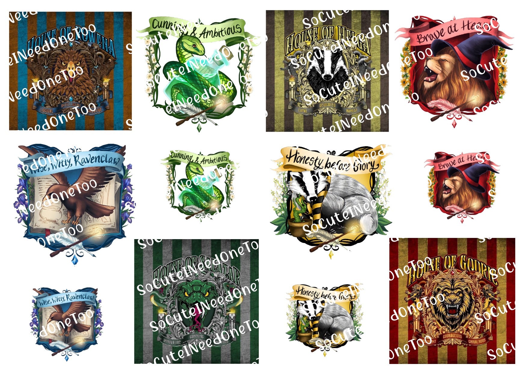 Harry Potter House Flags Waterslide Decals - SoCuteINeedOneToo