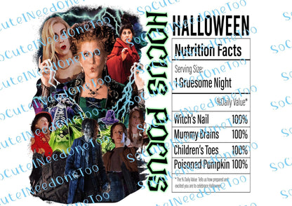 Hocus Pocus 20oz Waterslide Wraps - SoCuteINeedOneToo