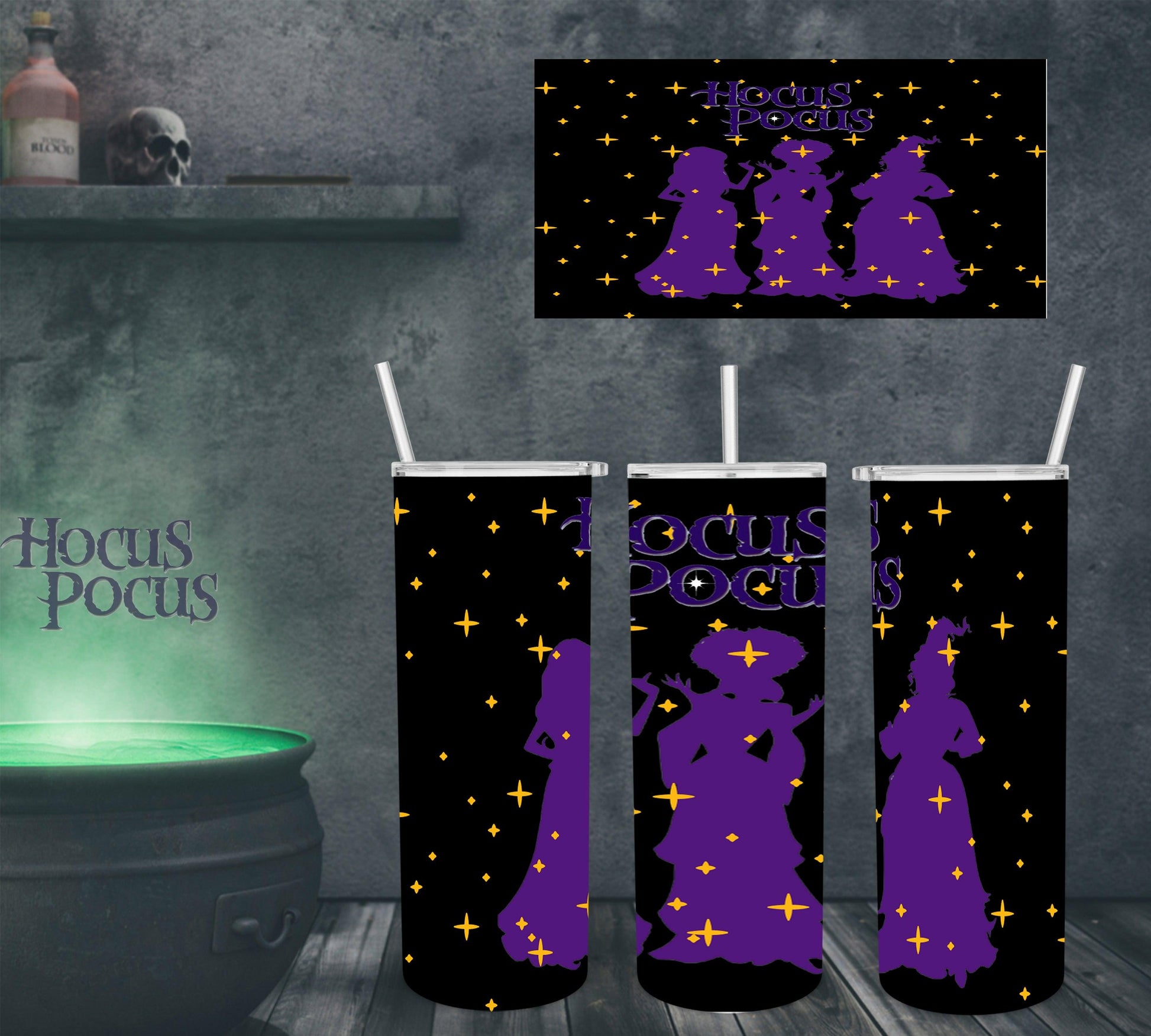 Hocus Pocus 20oz Waterslide Wraps - SoCuteINeedOneToo