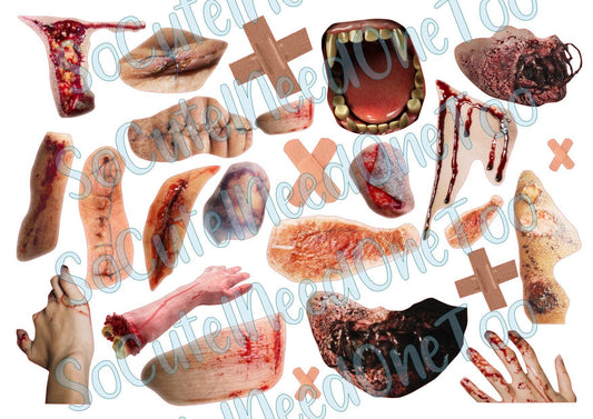 Horror Blood & Scars Waterslide Decals - SoCuteINeedOneToo