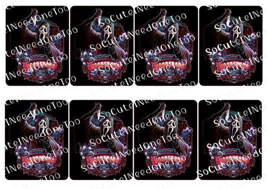 Horror - Ghost Face Black Cards - Waterslide Decals - SoCuteINeedOneToo