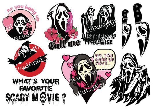 Horror - Ghost Face Selection Waterslide Decals - SoCuteINeedOneToo