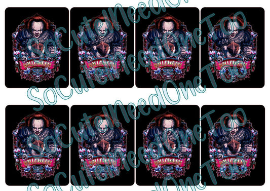 Horror - It Clown Black Cards Waterslide Decals - SoCuteINeedOneToo