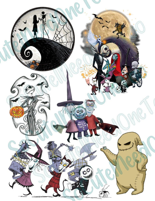 Jack & Sally #7 on Clear/White Waterslide Paper - Ready To Use - SoCuteINeedOneToo