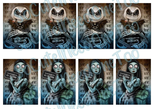 Jack and Sally Mug Shot Decals - SoCuteINeedOneToo