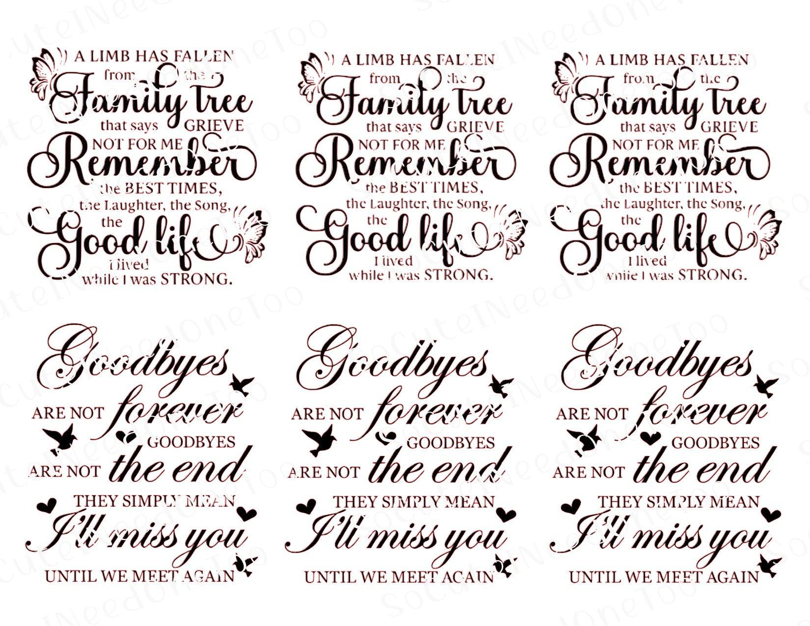 Memorial Album Waterslide Decals - SoCuteINeedOneToo
