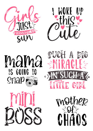 Mother's Bundle on Clear/White Waterslide Paper - Ready To Use - SoCuteINeedOneToo
