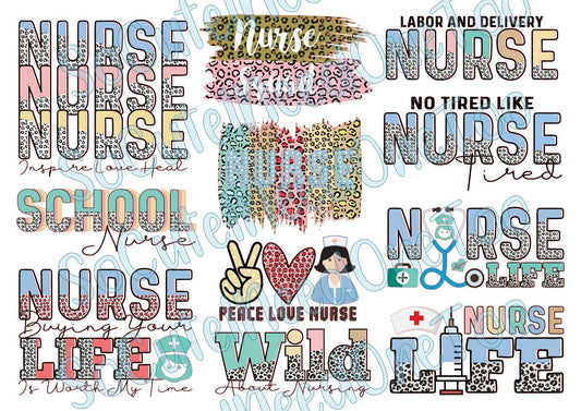 Nurse - Labor & School on Clear/White Waterslide Paper Ready To Use - SoCuteINeedOneToo