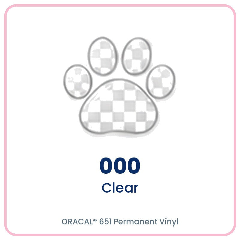 ORACAL 651 permanent vinyl color 000 Clear paw print swatch