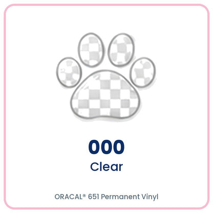 ORACAL 651 permanent vinyl color 000 Clear paw print swatch