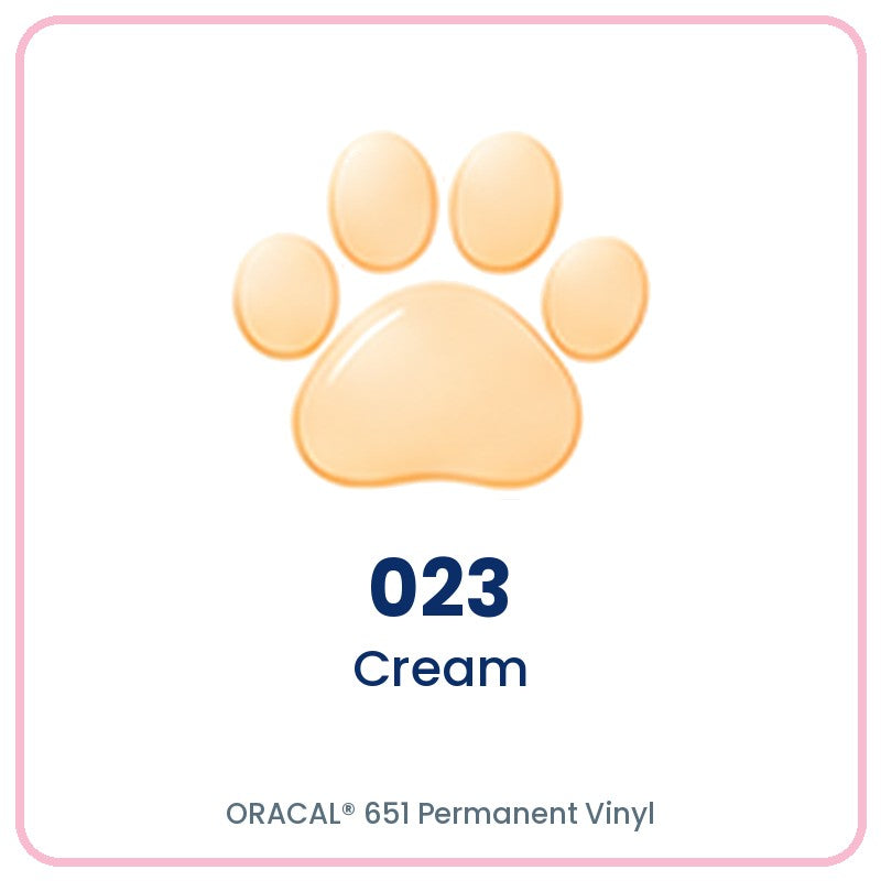 ORACAL 651 permanent vinyl color 023 Cream paw print swatch