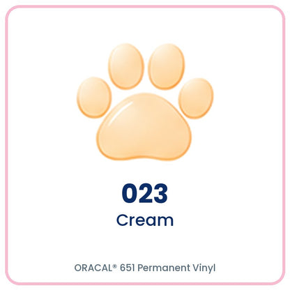 ORACAL 651 permanent vinyl color 023 Cream paw print swatch