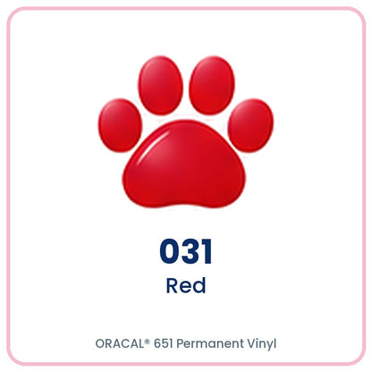 ORACAL 651 permanent vinyl color 031 Red paw print swatch