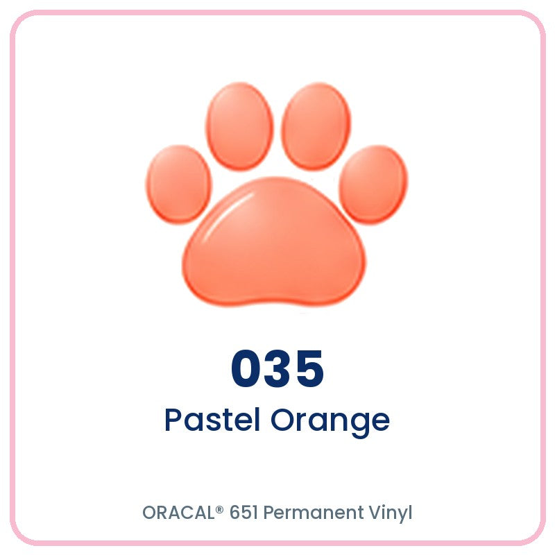 ORACAL 651 permanent vinyl color 035 Pastel Orange paw print swatch