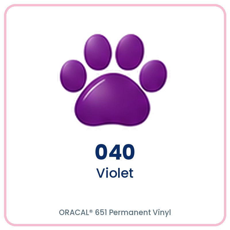 ORACAL 651 permanent vinyl color 040 Violet paw print swatch